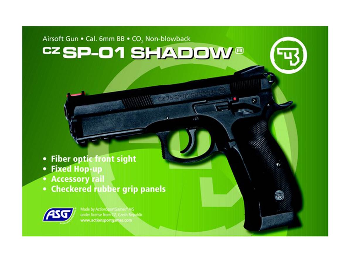 ASG CZ 75 SP-01 Shadow Noir CO₂ Fixe 1,6 J