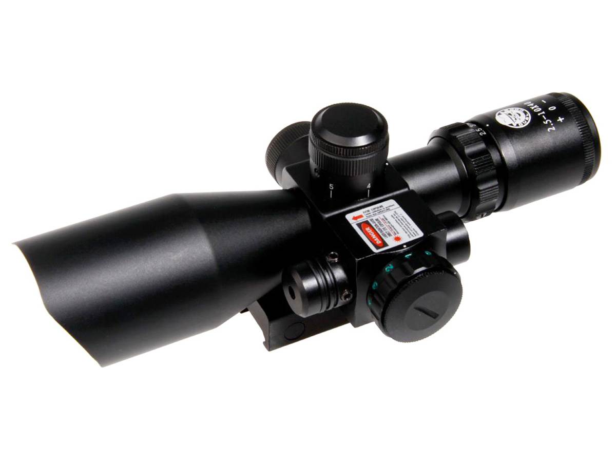 Duel Code Lunette de visée 2,5-10x40 rouge/vert avec laser