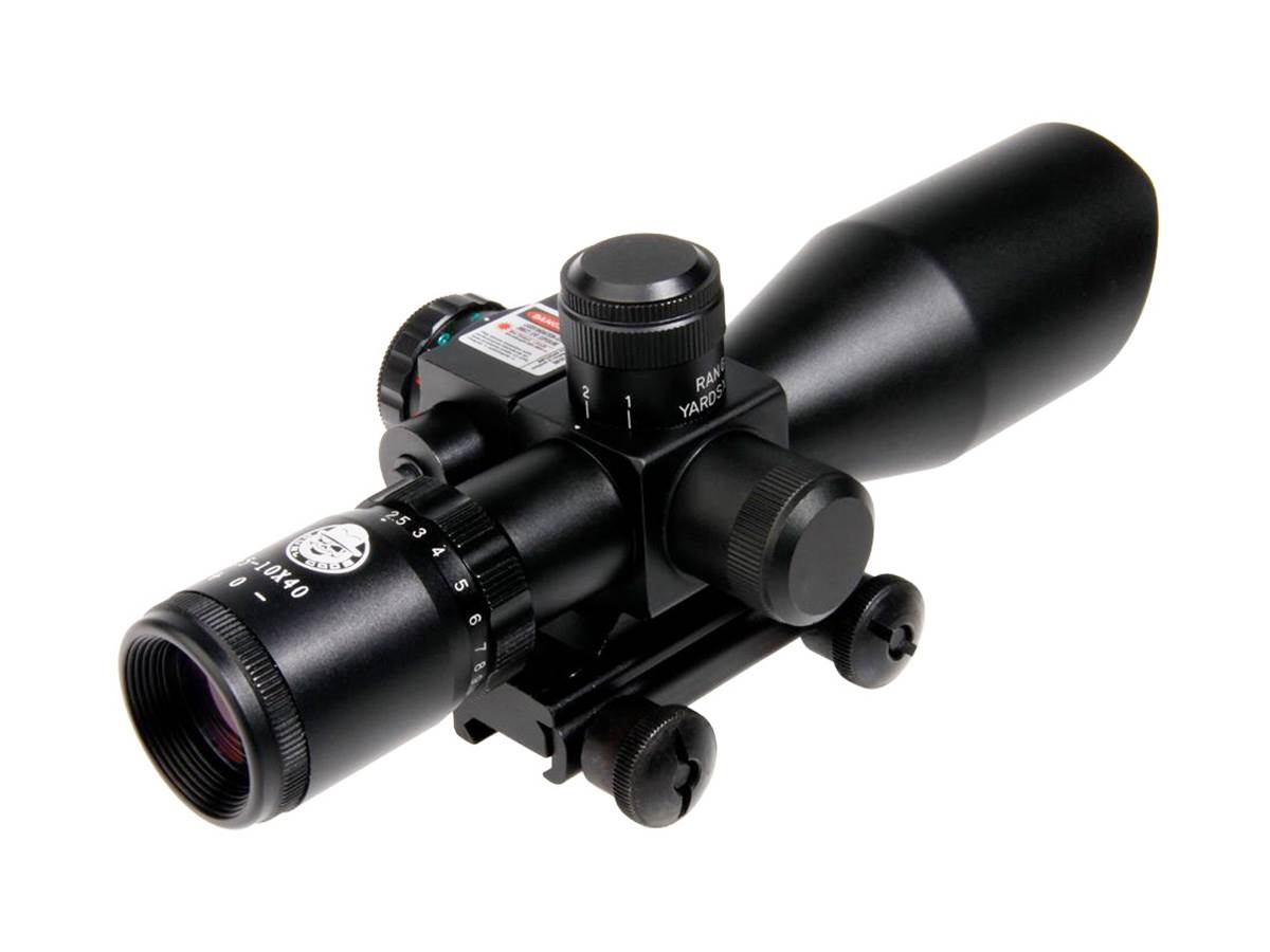Duel Code Lunette de visée 2,5-10x40 rouge/vert avec laser