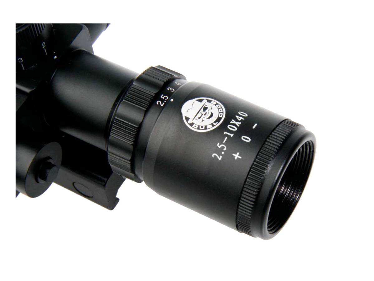 Duel Code Lunette de visée 2,5-10x40 rouge/vert avec laser