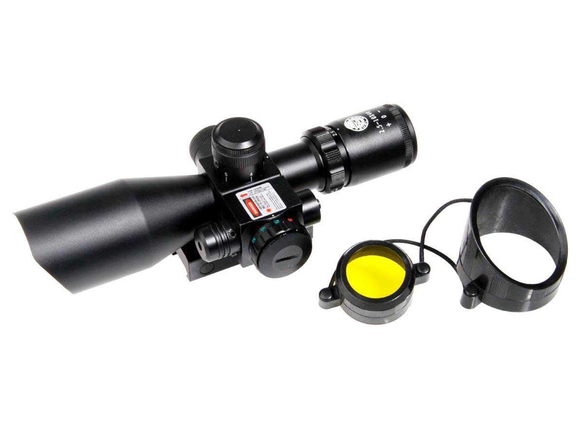 Duel Code Lunette de visée 2,5-10x40 rouge/vert avec laser