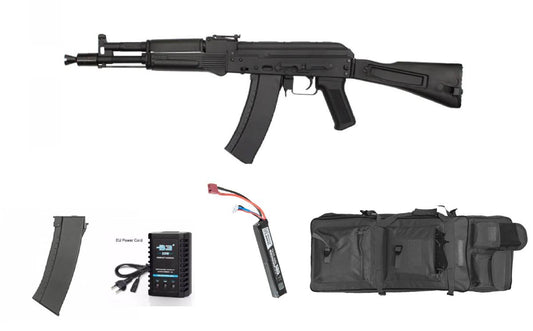 S&T AK105 AEG 1 J Full Metal – Pack housse + chargeur supplémentaire